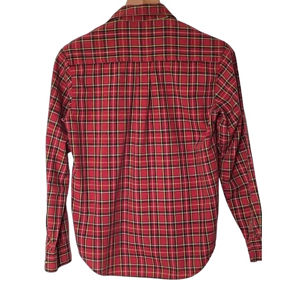 Universite De Paris Sorbonne Red Plaid Men’s Button Down Shirt Size Medium - Picture 2 of 6